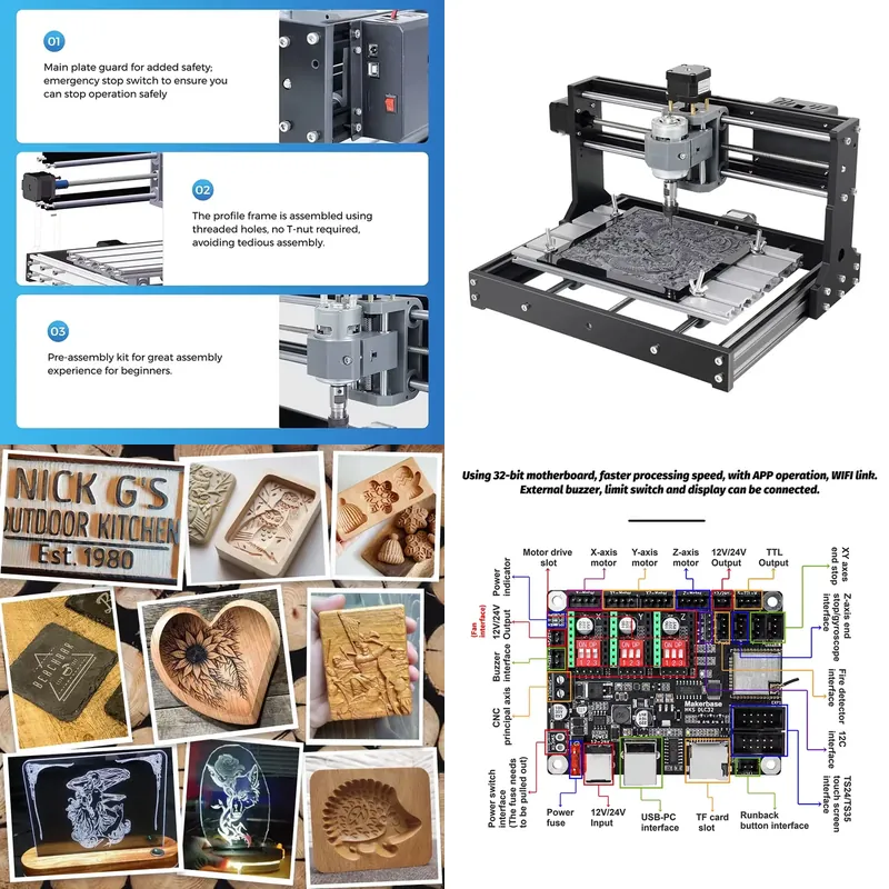 Mini Laser Engraver Cnc Router - Zestaw do frezowania, grawerowania i laserowego