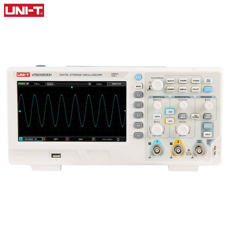 UNI-T UTD2102CEX + cyfrowy osc – Digital Storage Oscilloscope 100Mhz recenzja i cena